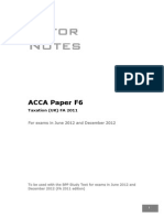 Tutor Notes: ACCA Paper F6