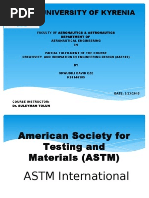 AMERICAN SOCIETY FOR TESTING AND MATERIAL (ASTM International 
