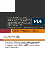 Sepsis e.c DT Anemia