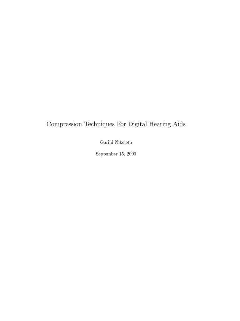 Compression Techniques For Digital Hearing Aids | PDF | Ear | Hearing