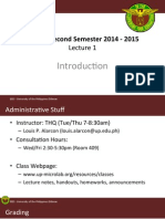 EEE 51: Second Semester 2014 - 2015: Introduc-On