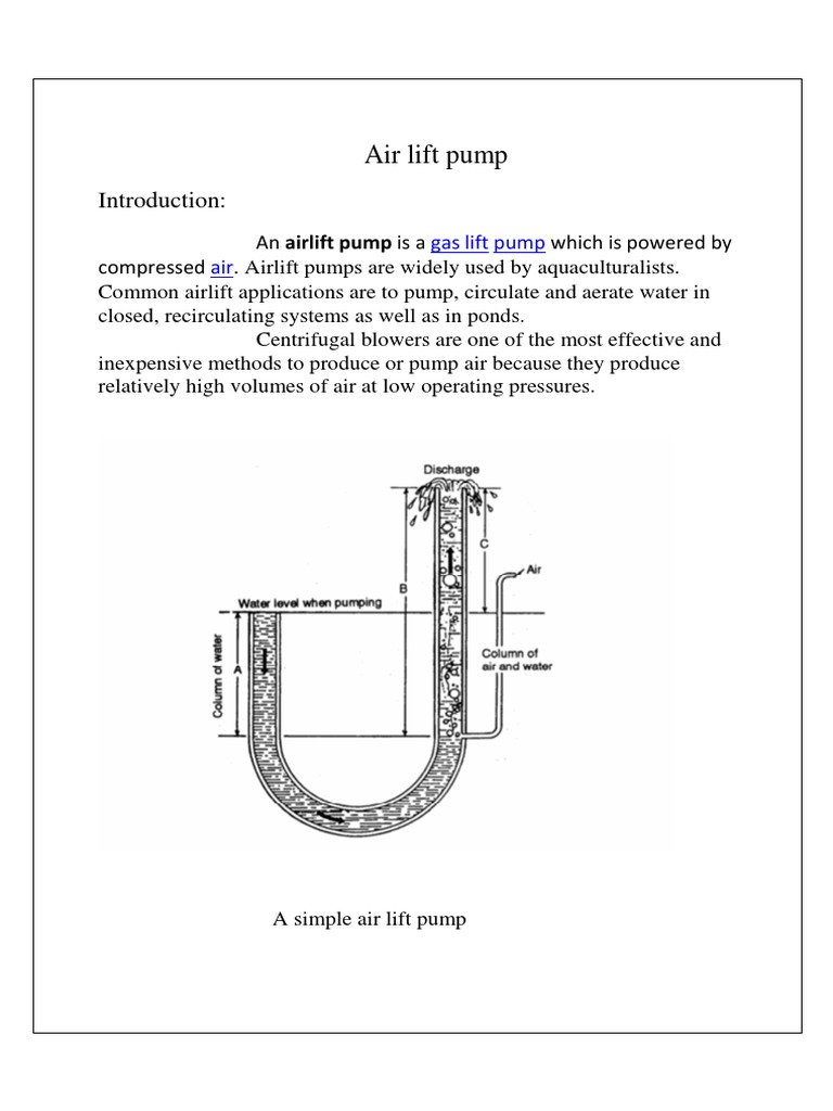 Air Lift Pump PDF Pump Fluid Dynamics