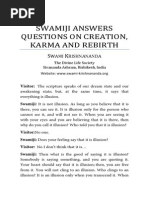 Swamiji Answers Questions On Creation, Karma and Rebirth: Wami Rishnananda