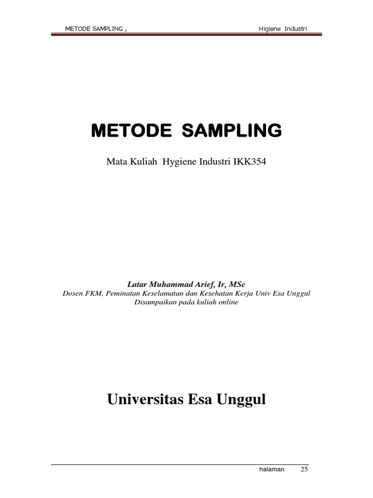 Metode Sampling | PDF
