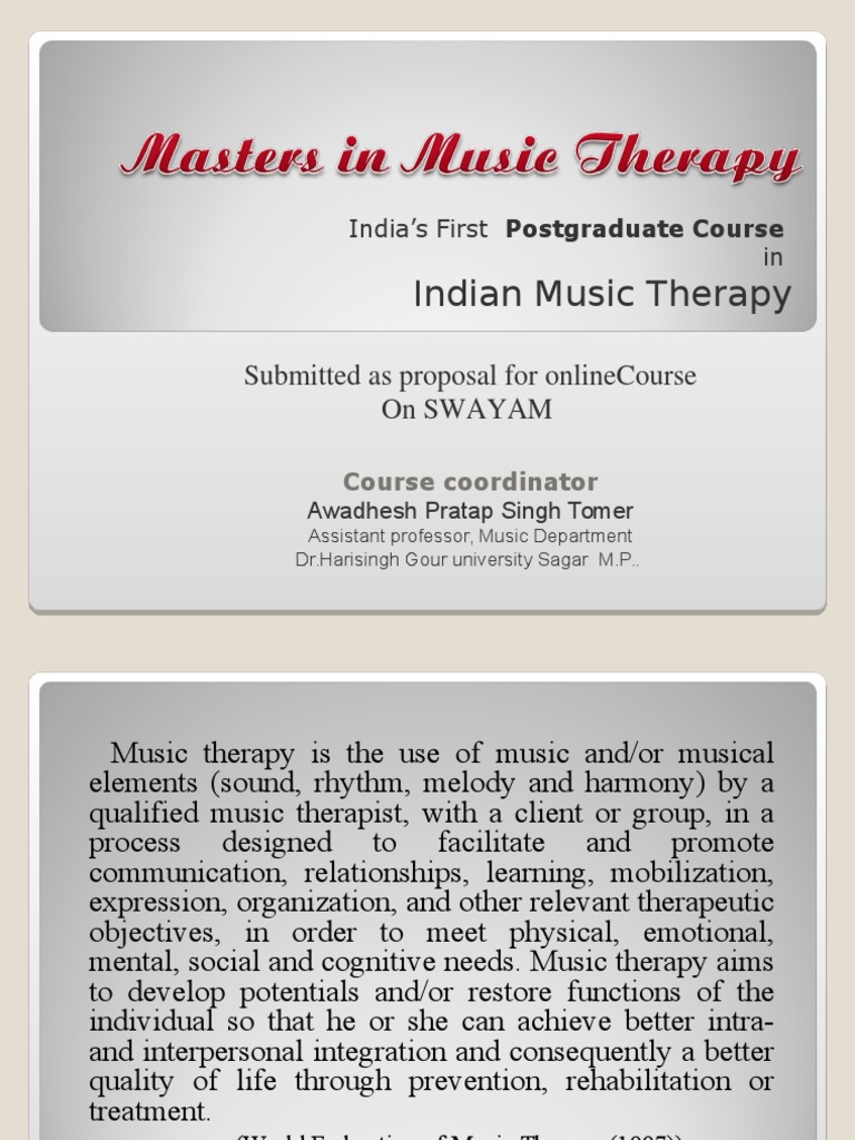 Masters in Music Therapy Online | PDF | Psychotherapy | Educational Assessment