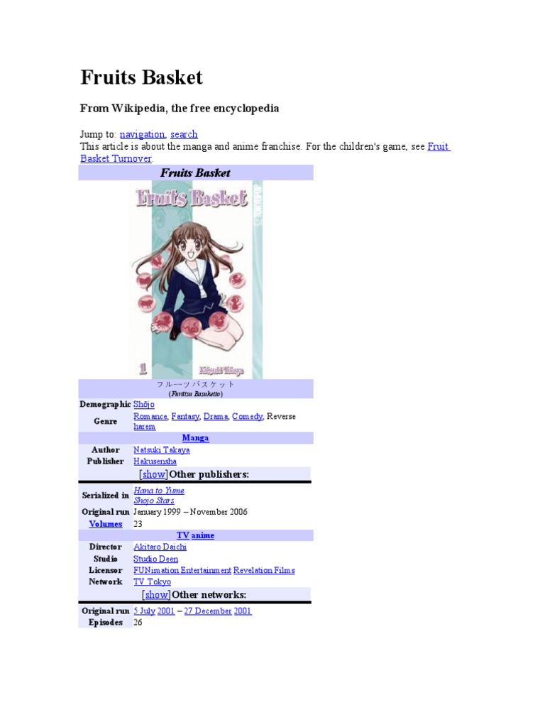 Image Result For Fruits Basket Wikipedia