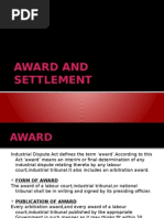 Award and Settlement