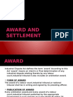 Award and Settlement
