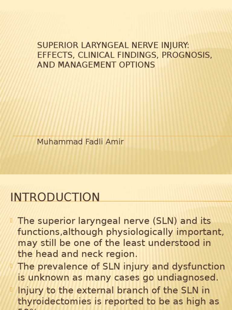 Superior Laryngeal Nerve Injury Insights | PDF | Larynx | Health Sciences