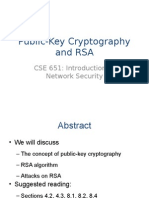 Public-Key Cryptography and RSA: CSE 651: Introduction To Network Security