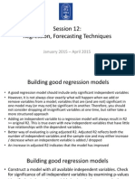 Session 12: Regression, Forecasting Techniques: January 2015 - April 2015