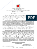NDF Felicitation Letter To KNU 2010