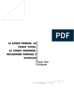 La Ciudad Pensada, La Ciudad Vivida, Ciudad Vivida, La Ciudad Imaginada. La Ciudad Imaginada. Reflexiones Teóricas y Empíricas