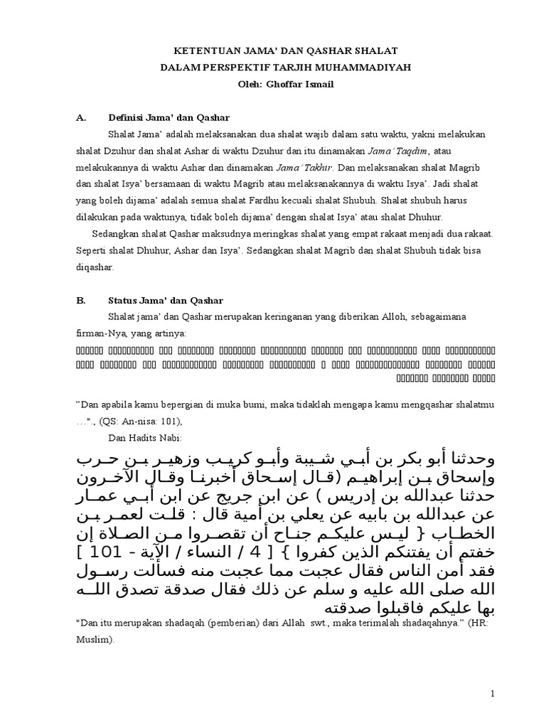 Makalah Jama Dan Qashar