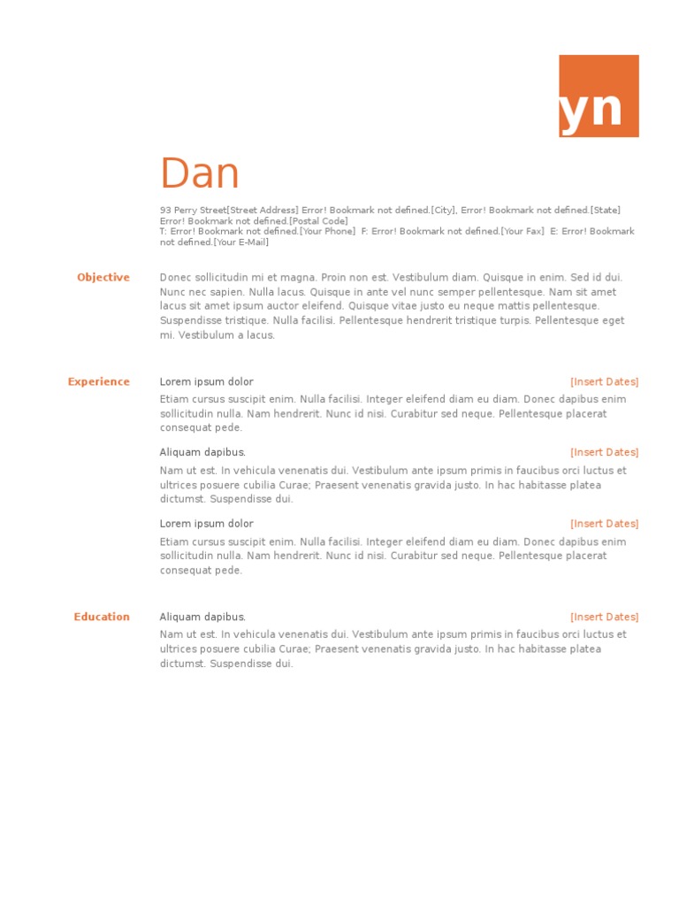 Personal Trainer Resume Template | PDF