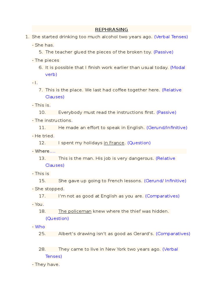 (Verbal Tenses) - (Passive) : Rephrasing | PDF | Verb | English Language