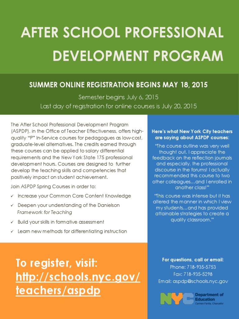 ASPDP Summer Course Registration 2015 | PDF | Teachers | Applied Psychology