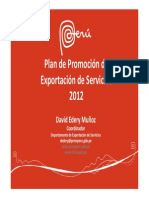 Plan Promocion Exportacion Servicios 2012