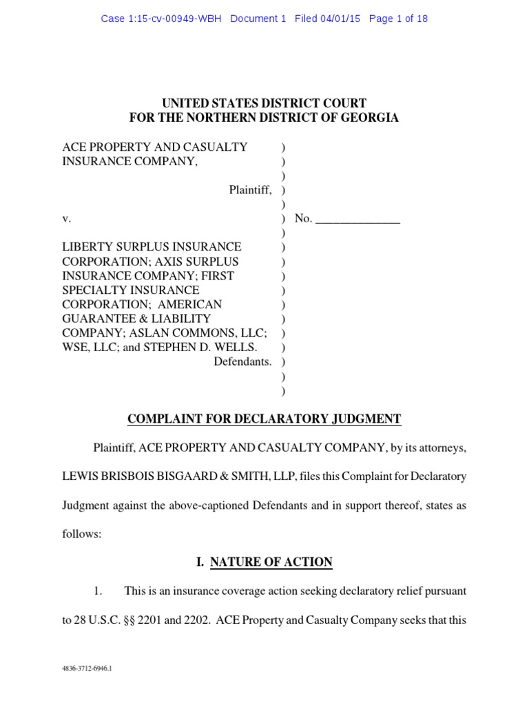 ACE PROPERTY AND CASUALTY INSURANCE COMPANY v. LIBERTY