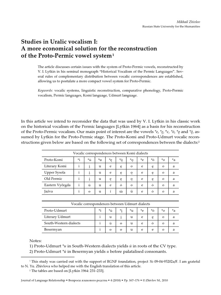 Permic vocalism.pdf Language Families Languages