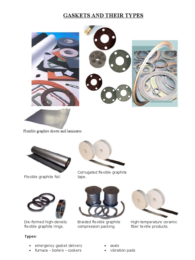 Gaskets and Their Types Flexible Graphite Sheets and Laminates PDF