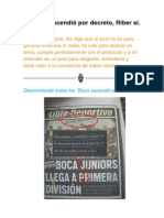 Boca No Ascendió Por Decreto