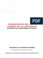 Transmision Del Vih a Través de La Lactancia