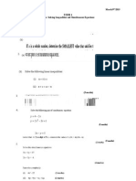 March/9 /2015 Form 4 Exam: Solving Inequalities and Simultaneous Equations