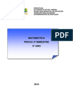 Avaliação de Matemática 3º Ano 3º Bimestre