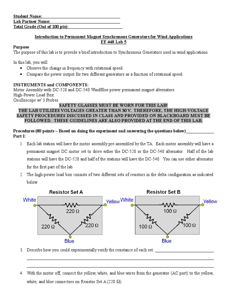 Lab 05 EE 448 Spring2015 - WindGenerators | PDF | Phase (Waves) | Rectifier