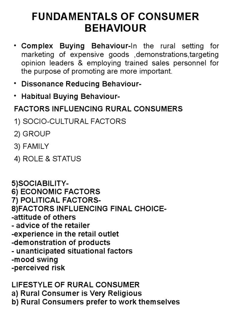 Rural Consumer Behaviour | PDF | Retail | Consumer Behaviour