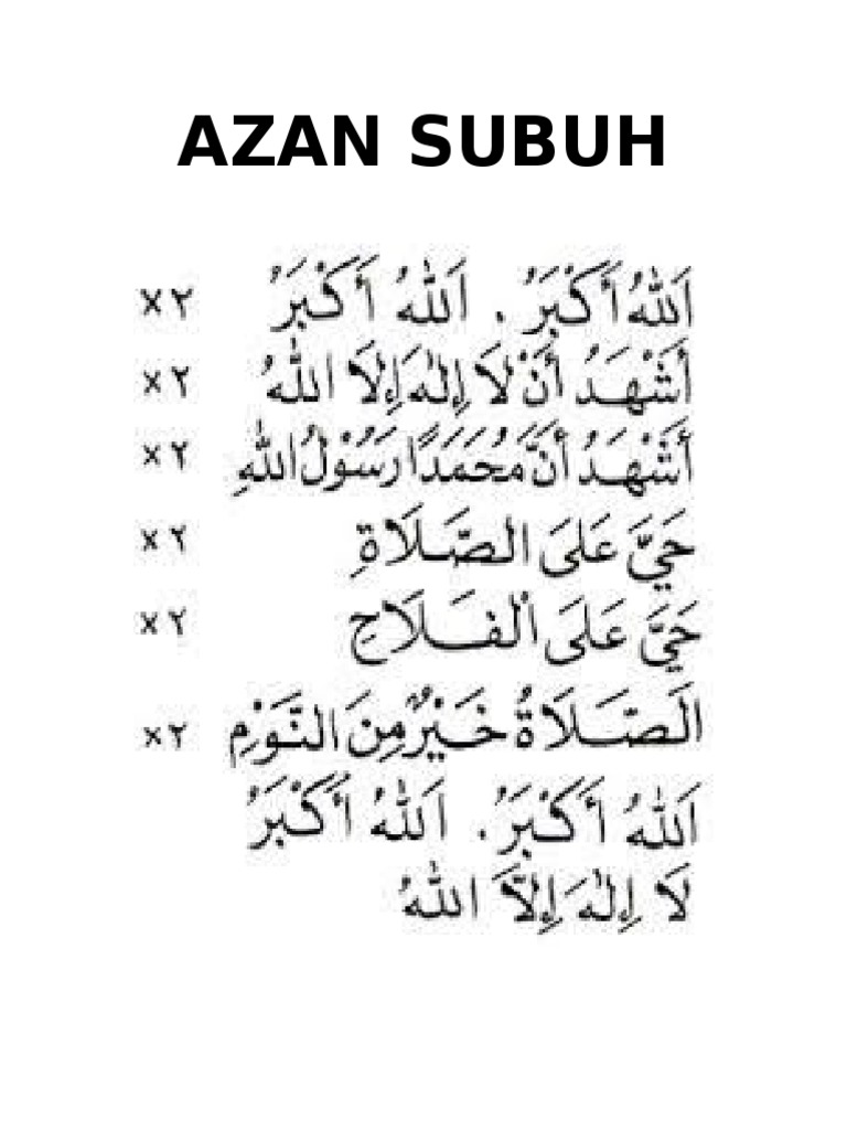 Azan Subuh Pdf