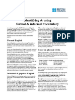 Identifying Formal and Informal Vocabulary