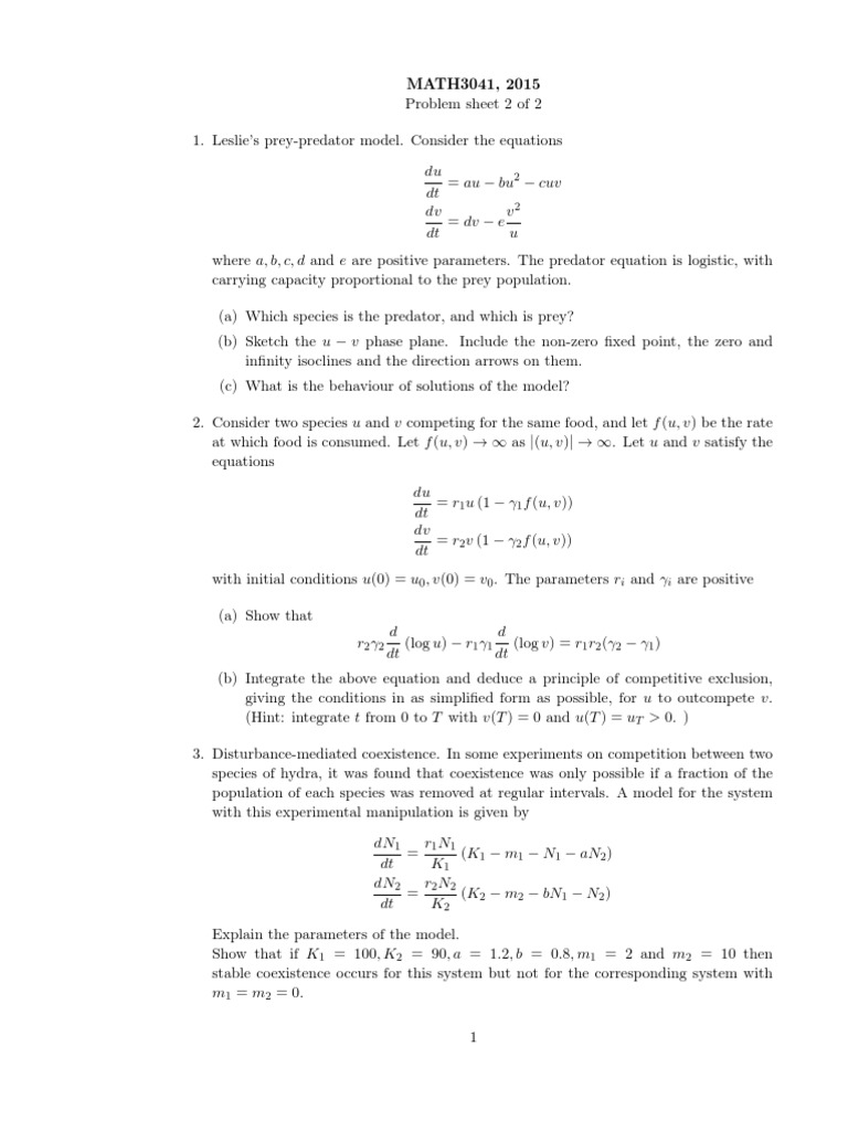 Problems 2 | PDF | Mathematical Analysis | Applied Mathematics