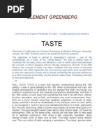 Clement Greenberg Talk