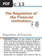 TOPIC 13 The Regulation of The Financial Institutions