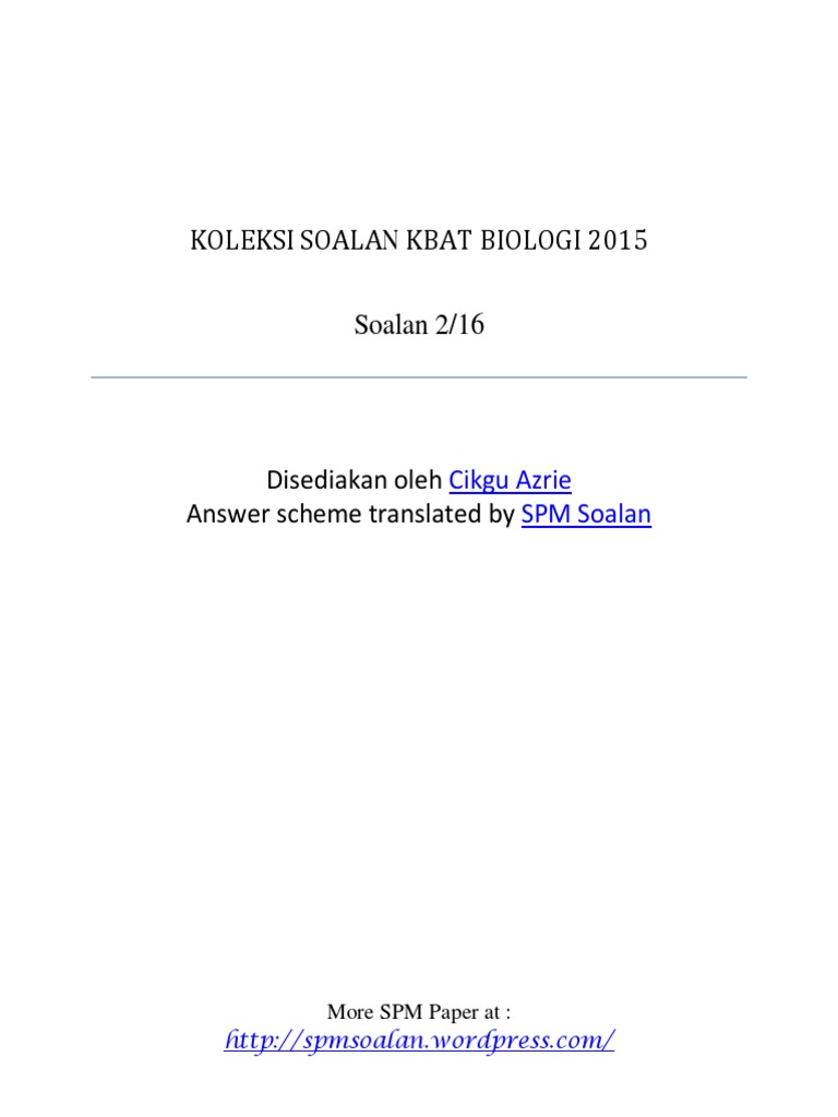 [Spmsoalan]Soalan KBAT Bio 2  Tissue (Biology)  Plant Stem