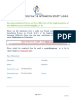 Internet Society Submission To The Open Consultation Process On Overall Review of The Implementation of The WSIS Outcomes