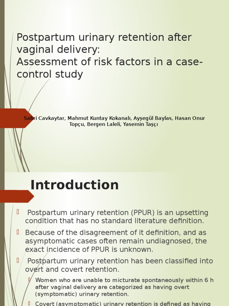 Jurnal Postpartum Urinary Retention PDF Childbirth Postpartum