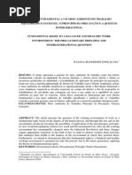 direito fundamental a um meio ambiente do trabalho equilibrado e saudável
