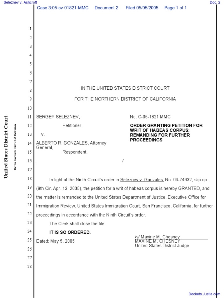 Seleznev v. Ashcroft - Document No. 2 | PDF | United States Court Of ...