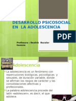 Desarrollo Psicosocial de La Adolescencia