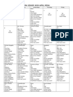 Lima Senior High April Menu