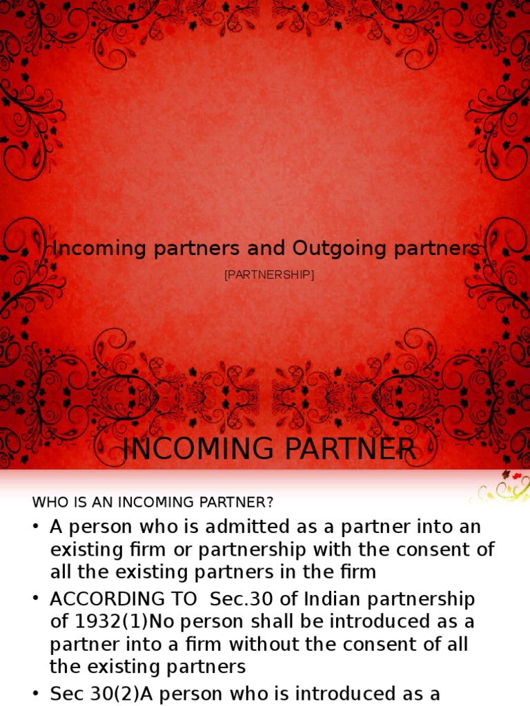 Incoming Partners in Partnership Act 1932 | PDF | Business | Finance ...