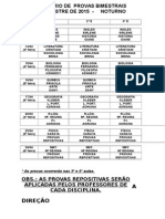 Calendã-rio de Provas Bimestrais - 1º Bimestre Noturno