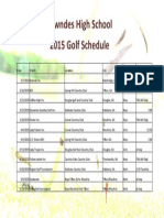2015 Golf Schedule Updated