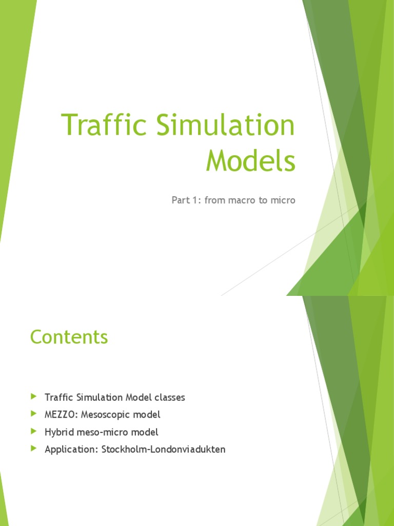 Traffic Simulation Models Overview | PDF | Simulation | Fluid Dynamics