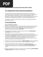 CSED Tax Abatement Policy Recommendations