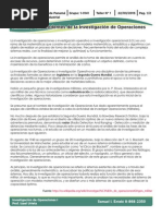 Historia y Antecedentes de La Investigación de Operaciones