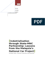 Indutrialisation Through State-MNC Partnership-Lessons From The Malaysia's National Car Project